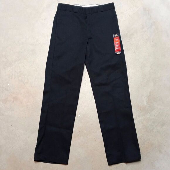 Dickies 874 Men Pants 33x32 Black Chino Twill  Workwear Logo Original Fit - Picture 1 of 9